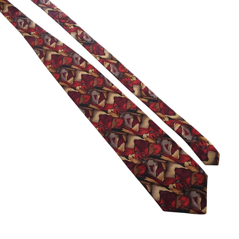 Vintage Cocktail Collection Men Necktie Designer All Silk Red Power Tie Gift